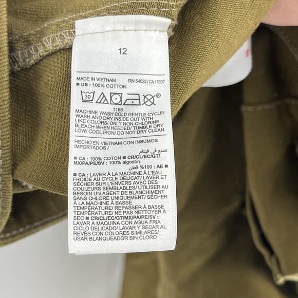 Old Navy High Rise Straight Leg Utility Pants Olive Green Women's 12 - Picture 9 of 9